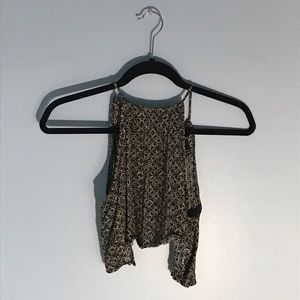 Patterned Open Back Crop Top